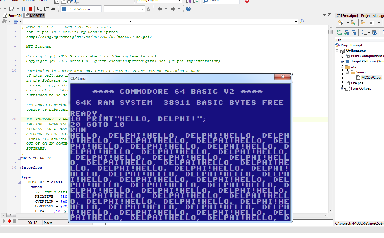 Delphi unicode. Emu 6502. mos 6502 commodore 64. константы в делфи. delphi знаковый бит.